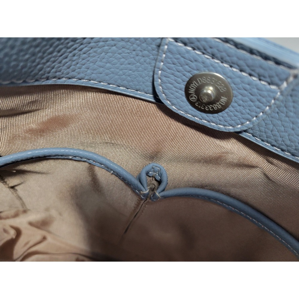 Julia Buxton Blue Vegan Leather Hobo Bag 165B07 Tassel Crossbody Strap New - Picture 12 of 12
